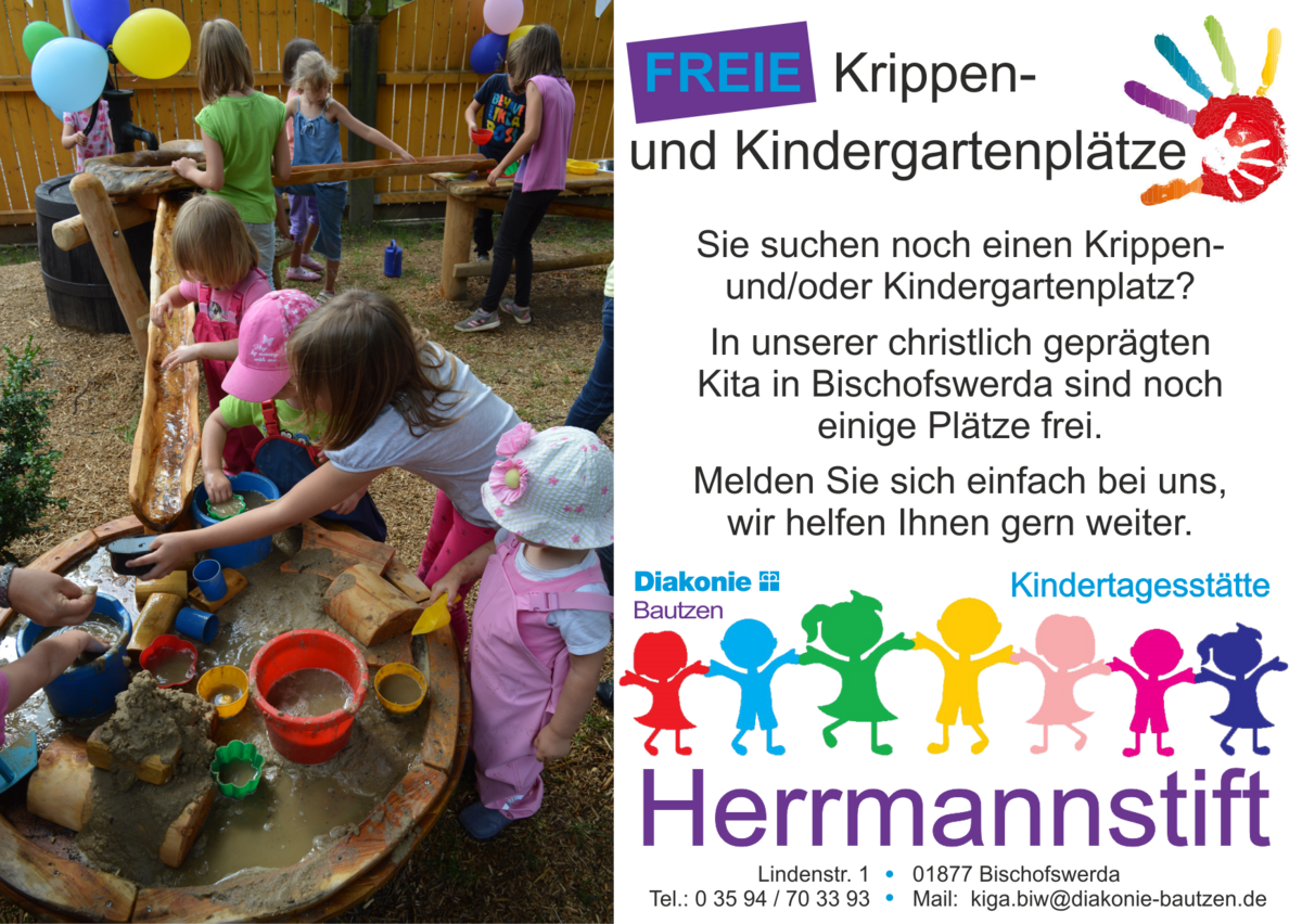  Freie Krippen-/ Kindergartenplätze in unserer Kita "Herrmannstift Bildidee 